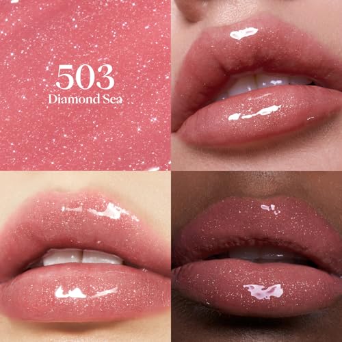 JOOCYEE Long-Lasting Glossy Lipstick Velvet Rouge, Diamond Pink Shimmer Hydrating Volumizing Lip Plumper High Shine Lip Gloss Non-Sticky Sheer Glow