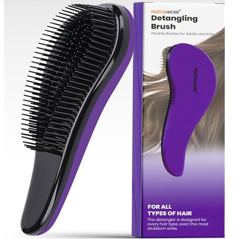 Performore Curved Vented Boar Bristle Detangler Hairbrush