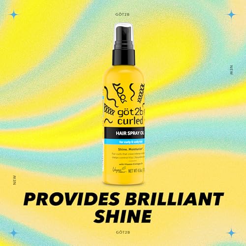 Got2b Curled Hair Spray Oil 4oz for Curl Types 3-4