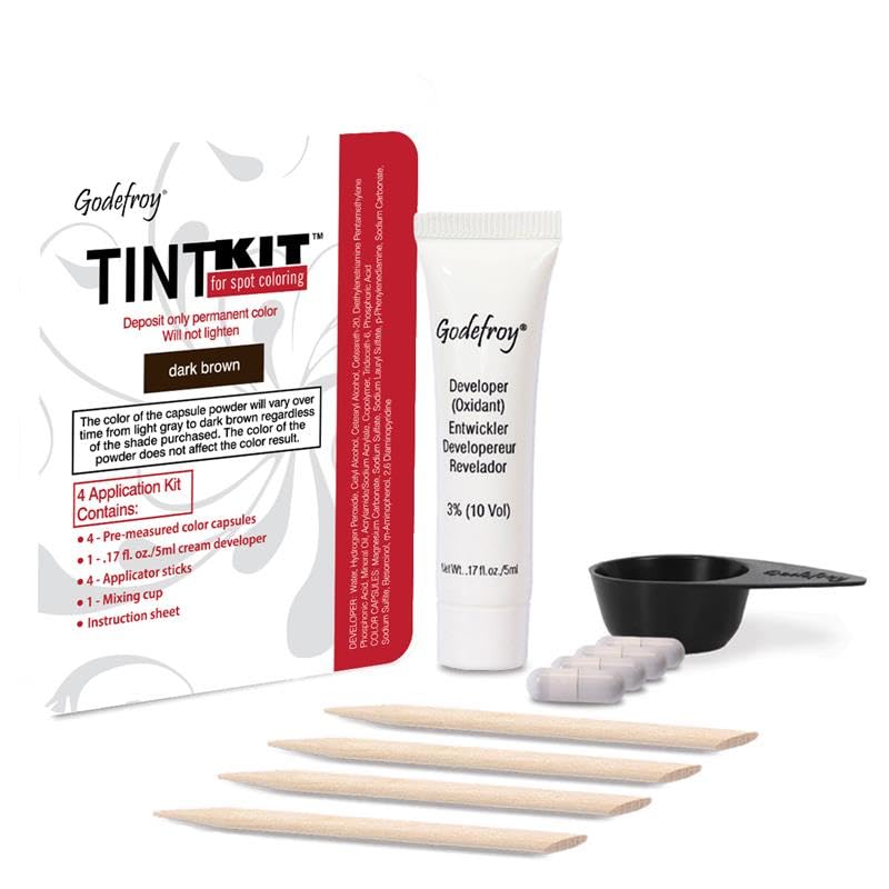 Godefroy Hair Color Kit Dark Brown 4-Application Spot Touch-Up
