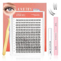 Lash Extension Kit, Natural Look, DIY Faux Mink Cluster Lashes 8-16mm, TwinkleUp, Soft & Fluffy, Waterproof Bond & Seal, Reusable Individual Lashes with Tweezers & Remover, Easy to Apply