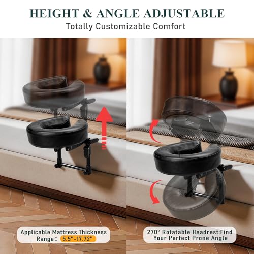 Adjustable Massage Headrest Pillow for Bed | Memory Foam Face Cradle