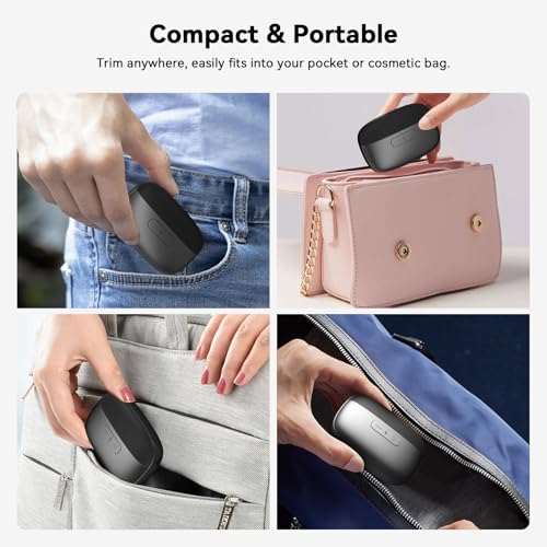 Electric Nail Clipper Fingernail Trimmer: 3-in-1 Automatic Nail Polisher with LED Light, Clip Storage, 2-Speed, Rechargeable Smart Nails Cutter Easy to Use for Seniors, Baby, Adult, Kids, Black