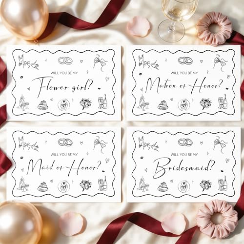 13 Pcs Bridesmaid Proposal Card Set with Stickers - Wedding Gifts