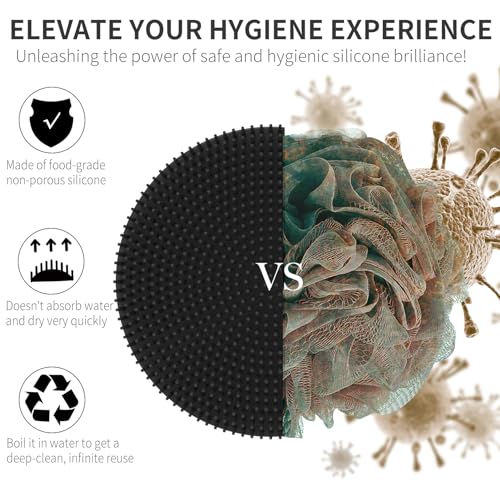 Silicone Body Scrubber with Easy-Grip Handle – Gentle Exfoliating Shower Brush