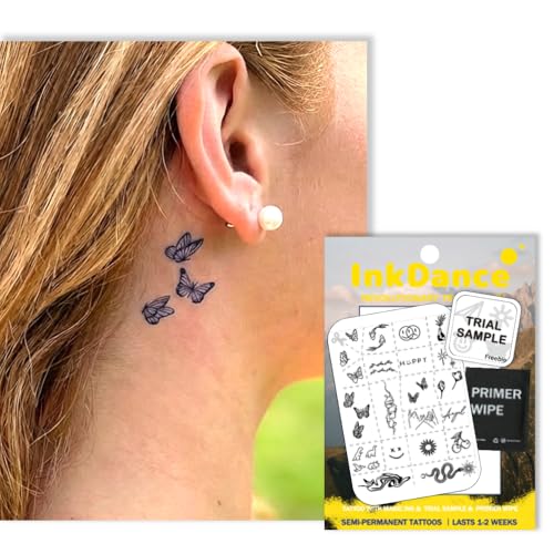 Minimalist Temporary Tattoos - Waterproof Plant-Based Ink, Lasts 1-2 Weeks