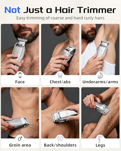 KIKIDO Professional Cordless Hair Clippers for Men - 10 Combs & LCD Display