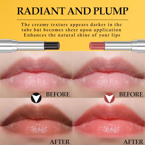 2PCS Honeynoir-Pink Honey Lipstick, Moisturizing Lip Color, Nourishing Lip Balm, Honey Noir Lipstick Suitable for All Skin Tones, Natural Lip Care, Long-Lasting Moisturization Non-Sticky