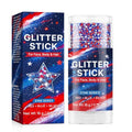 Patriotic Star Glitter Stick - Red White Blue Waterproof Face Makeup