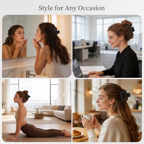 Claw Hair Clips Set for Women - 12 Non-Slip Clips in 3 Sizes
