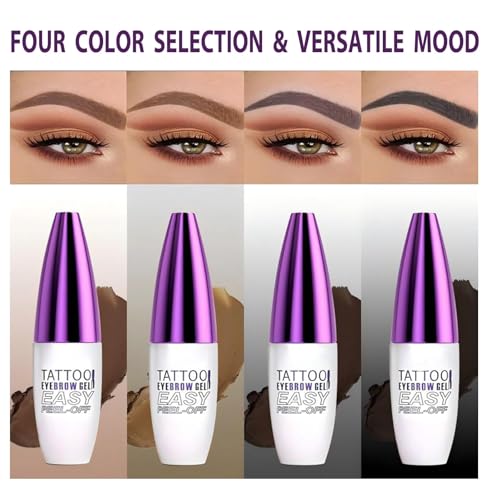2 Pack Peel Off Eyebrow Gel Tattoo - Waterproof, Dark Brown
