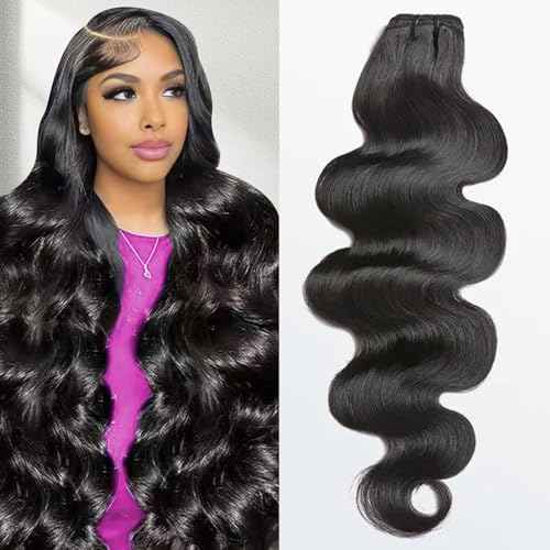 12A Human Hair Bundles Body Wave Bundles Human Hair 100% Unprocessed Brazilian Virgin Bundles Body Wave Real Human Hair Extensions Natural Black 26 Inch