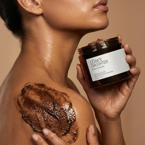 COBA'S DAUGHTER Robusta Coffee Body Scrub | Exfoliating for Cellulite and Stretch Marks, KP Bump, Strawberry Legs, Underarm | Green Tea & Shea Butter | Safe for pregnancy & sensitive skin (10.6 Oz)