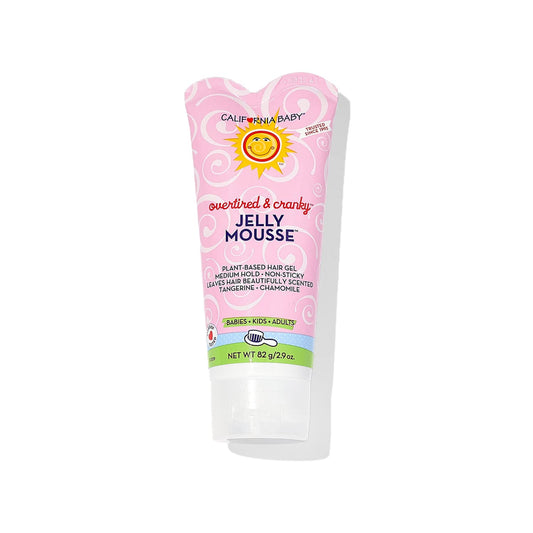 California Baby Overtired & Cranky Jelly Mousse | Hair Gel For Kids | Medium-Hold | Plant-Based | Allergy Friendly | Non-Sticky Baby Hair Gel | 82 g / 2.9 oz.