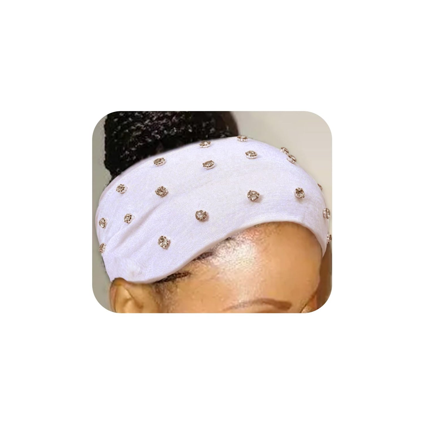 Hanfluenve Crystal Wide Headbands for Women Birthday Banquet Dancing Rhinestone Head Turban Fashion Hair Accessories for Hair Styling