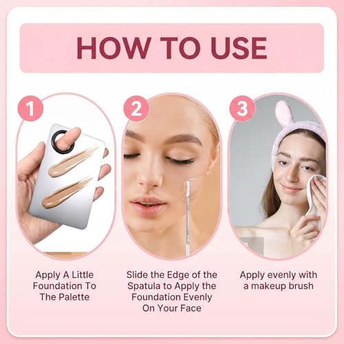 3-Piece Stainless Steel Makeup Mixing Palette Set