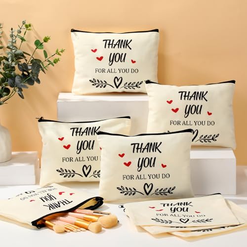 Coume 12-Pack Inspirational Makeup Bags for Teachers & Nurses