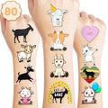Goat Temporary Tattoos 8 Sheets 80 PCS Farm Party Favors