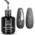 Beetles Black Glitter Gel Nail Polish 15ml - Reflective Diamond Shine