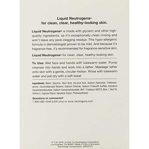 Neutrogena Liquid Facial onDdd Cleansing Formula, 8 Fl. Oz (3 Pack)