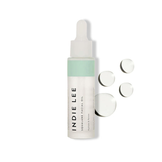 Indie Lee 100% Squalane Oil - Daily Face Oil & Hydrating Moisturizer for Dry Skin, Fine Lines and Wrinkles - Even Skin Tone, Brighten & Improve Texture (30ml)