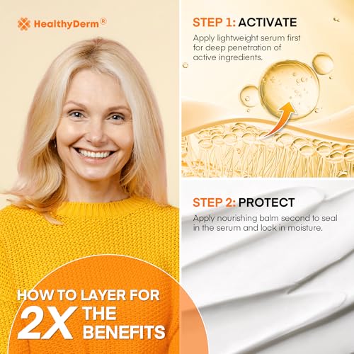 Super Vitamin C with Beef Tallow Honey Balm for Skin Duo ? with Peptides & Niacinamide for Face Wrinkles, Lifting, & Age Spots | Complete Anti-Aging Skincare Set for Restoring Radiance to Mature Skin