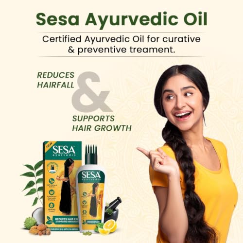 Sesa Ayurvedic Hair Oil with Bhringraj & 17 Herbs for Hair Growth - 3.38 fl oz