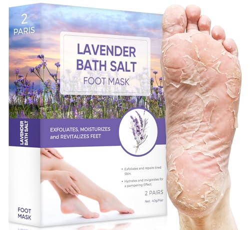 Lavender Foot Peel Mask Exfoliator for Dry, Cracked, Rough Heels - Natural Foot Care
