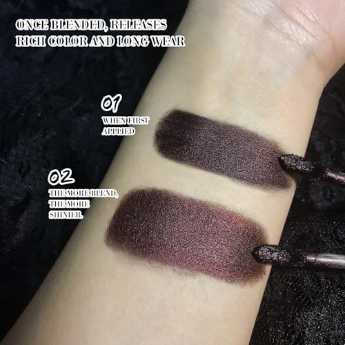 Goth Lip Gloss, Highly Pigmented Matte Burgundy Dark Lipstick with Shimmer, Silky Long Lasting Goth Makeup Shiny Lip Stain for Women, Moisturizing Lipstick for Daily, Halloween Vampire, Witch, Theater