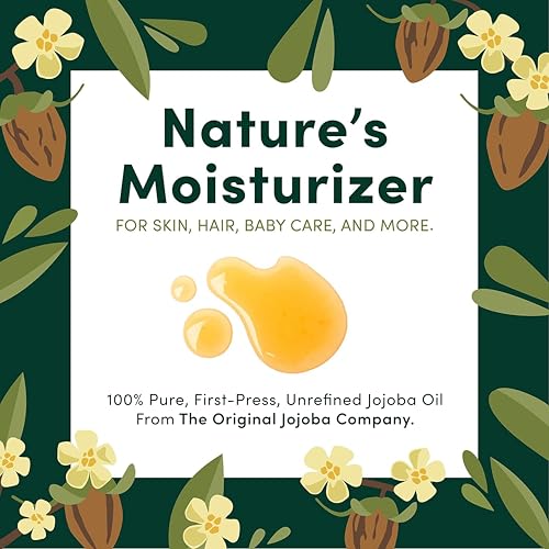 HobaCare Unrefined Organic Jojoba Oil for Skin Care, Hair, Beard, Scalp Massage - 100% Pure Carrier Oil for Perfume or Soap Making - Natural, Vegan, Cruelty-Free, Hexane-Free, Long Shelf Life (32 oz)