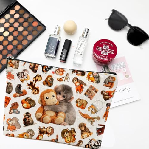 Punch Monkey Makeup Bag for Women, Travel Cosmetic Pouch