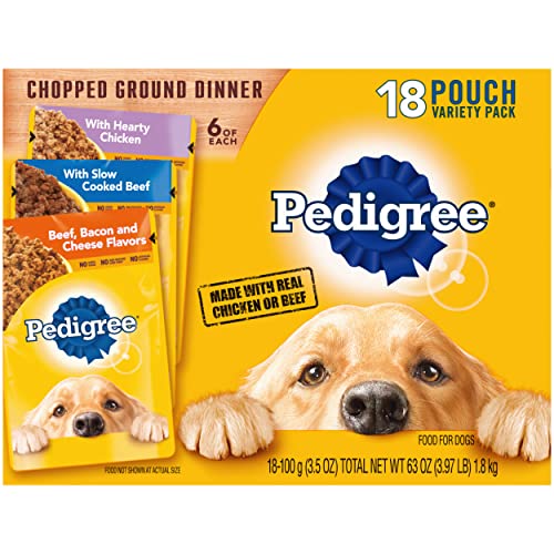 PEDIGREE Adult Canned Wet Dog Food Chopped Ground Dinner Variety Pack (18) 3.5 oz. Cans