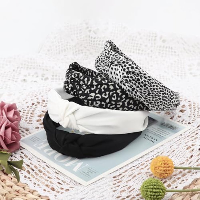 DRESHOW Floral Knotted Headbands for Women - 4 Pack Boho Hair Accessories
