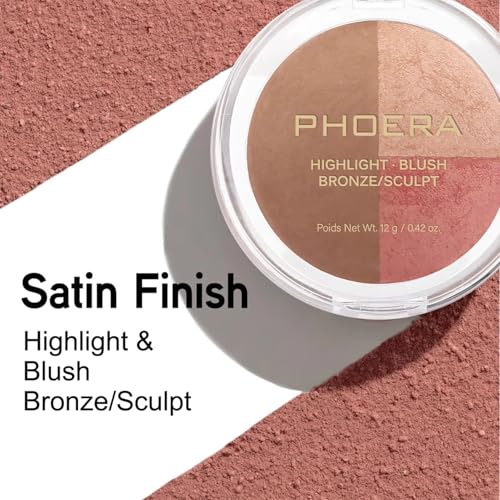 3-in-1 Blush Highlight Bronze Baked Powder Palette - Contour Kit