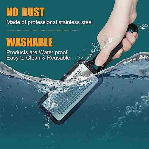 Foot Files Foot Scrubber Pedicure, Stainless Steel Callus Remover for Feet, Professional Foot Grater Rasp Scraper to Hard Skin Corns for Dry and Wet Fee
