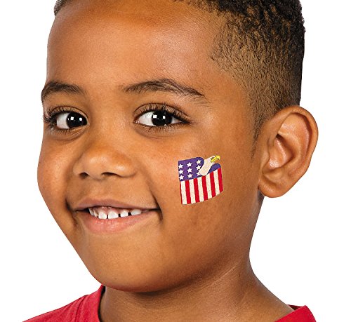 Fun Express Glitter Patriotic Temporary Tattoos - 72 Pack
