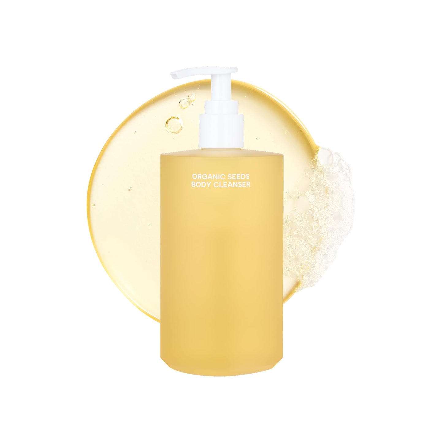 Whamisa Organic Seeds Body Cleanser - Relaxation, Fermented Postbiotic Formula for Relaxing Skin, Waterless Formua, Body Wash, Spa Care, Woody Scent (490ml)