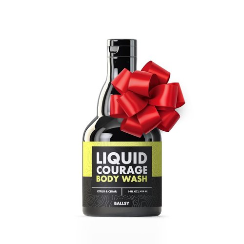 Ballsy Liquid Courage Body Wash to Hydrate Skin, with Aloe Vera, Coconut Oil and Jojoba Spheres, Citrus and Cedar, 14 oz