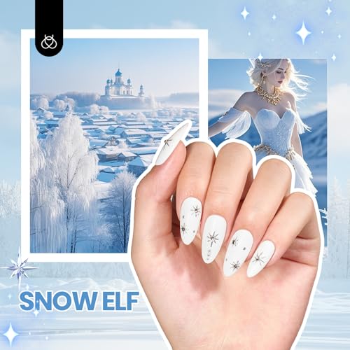 Beetles White Gel Nail Polish Kit with UV Light - 5 Pcs DIY Starter Set