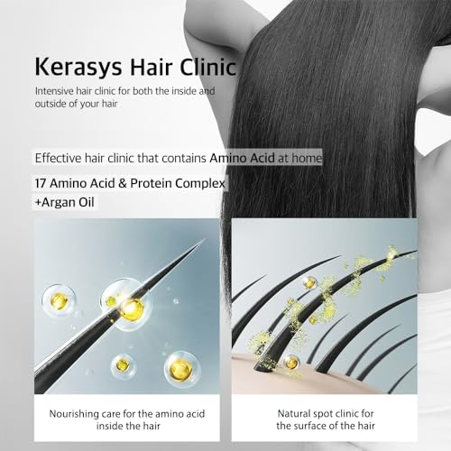Kerasys Hair Clinic Protein Care Shampoo & Conditioner Set for Damaged Hair, Argan Oil, 13.5 fl oz / 400 ml