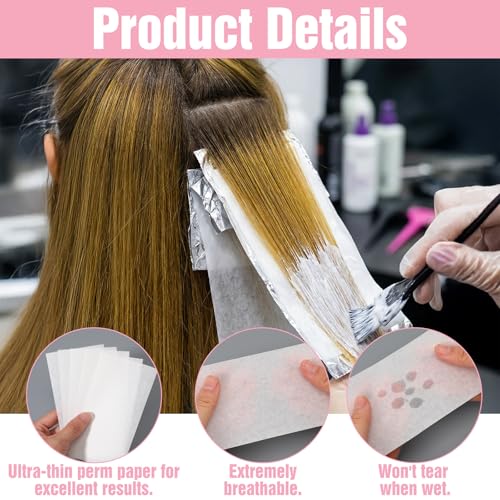 240 Pcs Hair Perm End Papers, 2 Sizes Heat-Resistant