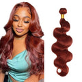 Reddish Brown Body Wave Human Hair Bundle - 34 Inch 8A Remy