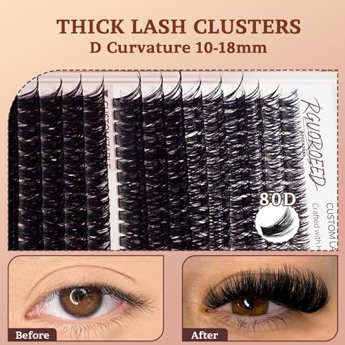 80D 100D Thick Fluffy Lash Clusters Kit 10-18mm DIY
