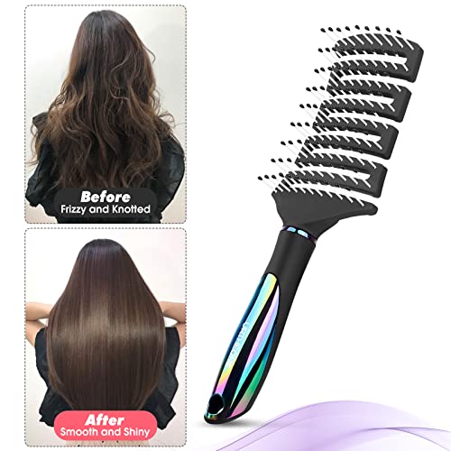 URTHEONE Curved Vented Detangling Hair Brush for All Hair Types