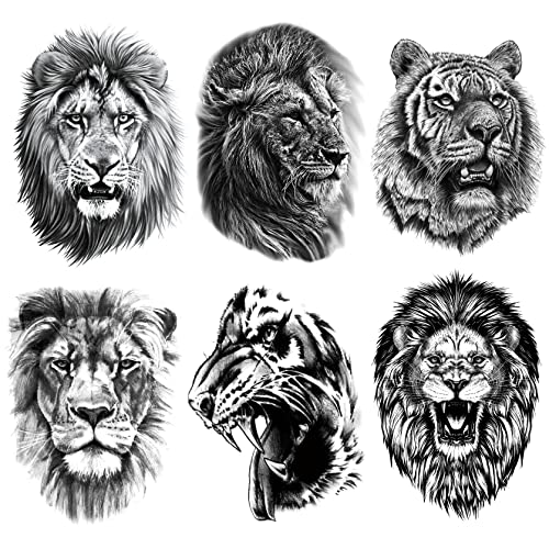 Large Temporary Tattoos, 6-Sheet Arm Sleeve Fake Tattoo Stickers