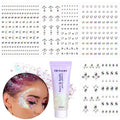 Remione Body Glitter & Rhinestone Stickers - 430 Gems & 50ml Gel