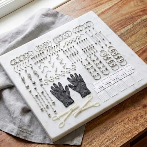 153-Piece Body Piercing Kit with Stainless Steel Needles & Jewelry