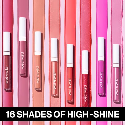 wet n wild MegaSlicks Lip Gloss, Ultra-Glossy, Vitamin-E Enriched, Ultra-Gloss High Shine Moisturizing, Cruelty-Free & Vegan - Sun Glaze