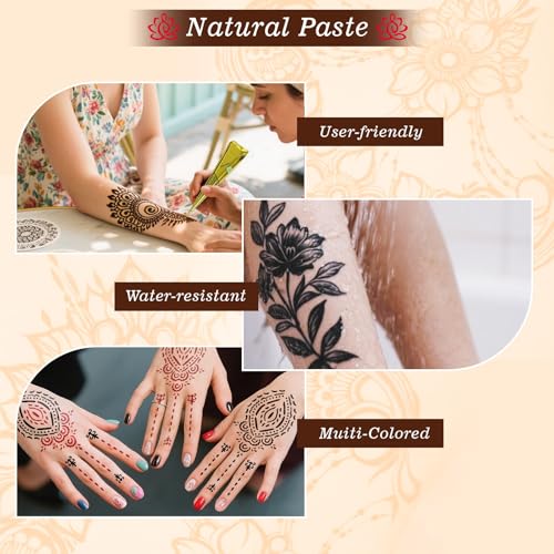 141 Pcs Temporary Tattoo Kit with Stencils & 6 Inks