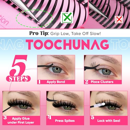 Lash Spikes 320pcs Spiky Clusters 13-21mm D Curve Volume Cluster